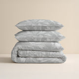100% Brushed Cotton Duvet Cover Set Rosa | Grey | King - 240cm (W) x 200cm (L) - The Bedding & Blankets Store
