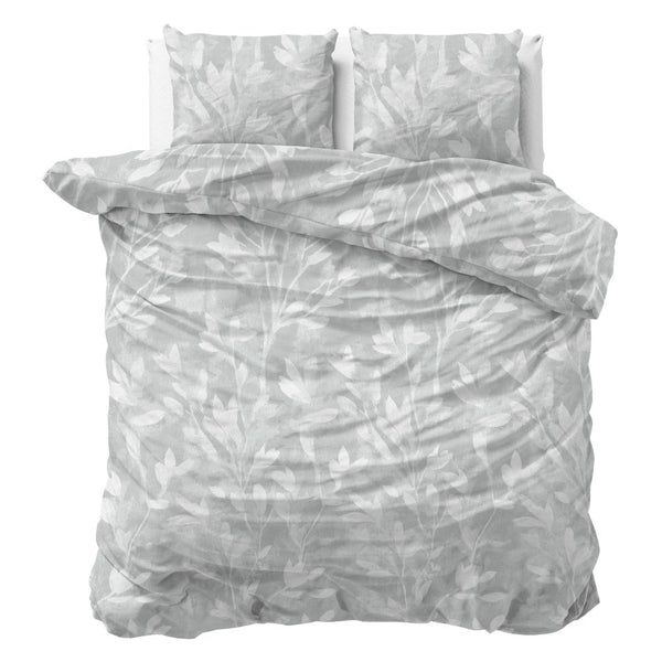 100% Brushed Cotton Duvet Cover Set Rosa | Grey | King - 240cm (W) x 200cm (L) - The Bedding & Blankets Store