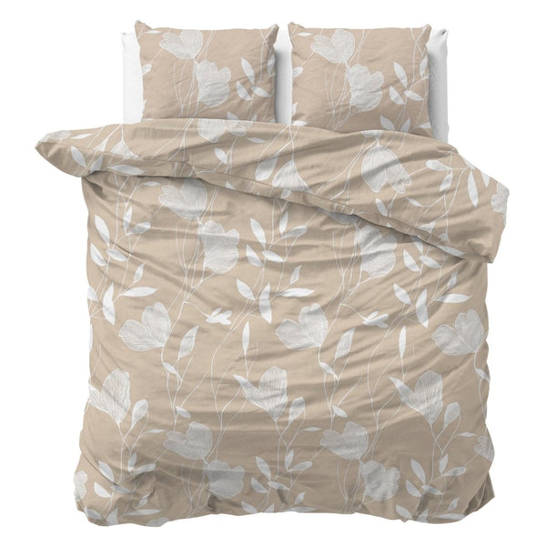 100% Brushed Cotton Duvet Cover Set Serenity | Beige/Sand | King - 240cm (W) x 200cm (L) - The Bedding & Blankets Store