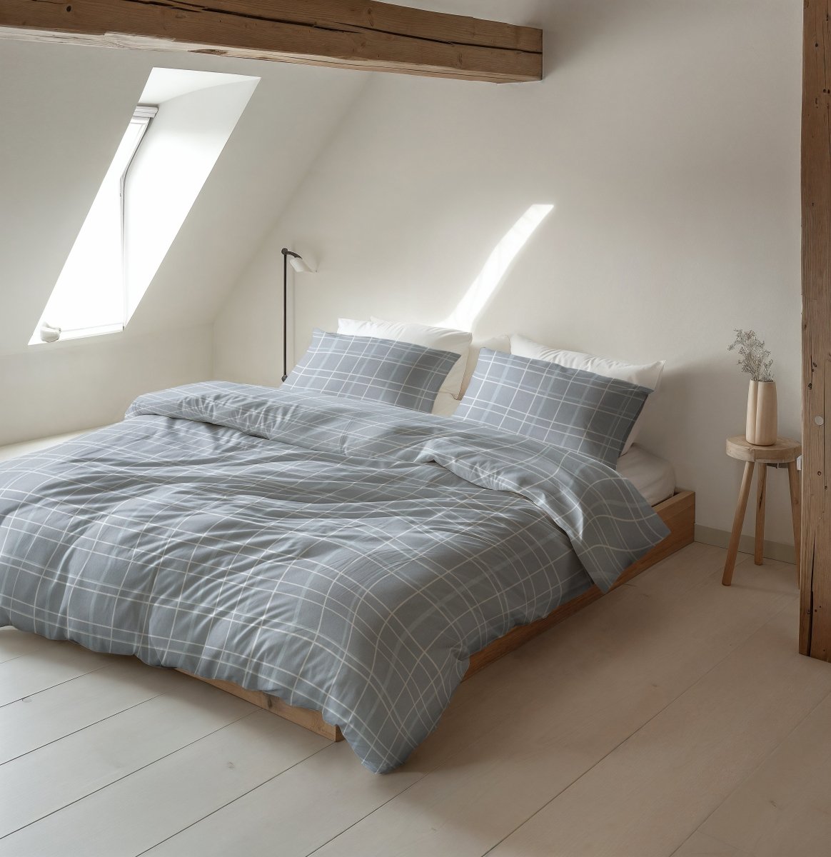 100% Brushed Cotton Duvet Cover Set Seva | Blue | King - 240cm (W) x 200cm (L) - The Bedding & Blankets Store
