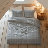 100% Brushed Cotton Duvet Cover Set Seva | Blue | King - 240cm (W) x 200cm (L) - The Bedding & Blankets Store