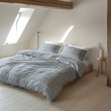 100% Brushed Cotton Duvet Cover Set Seva | Blue | King - 240cm (W) x 200cm (L) - The Bedding & Blankets Store