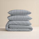 100% Brushed Cotton Duvet Cover Set Seva | Blue | King - 240cm (W) x 200cm (L) - The Bedding & Blankets Store