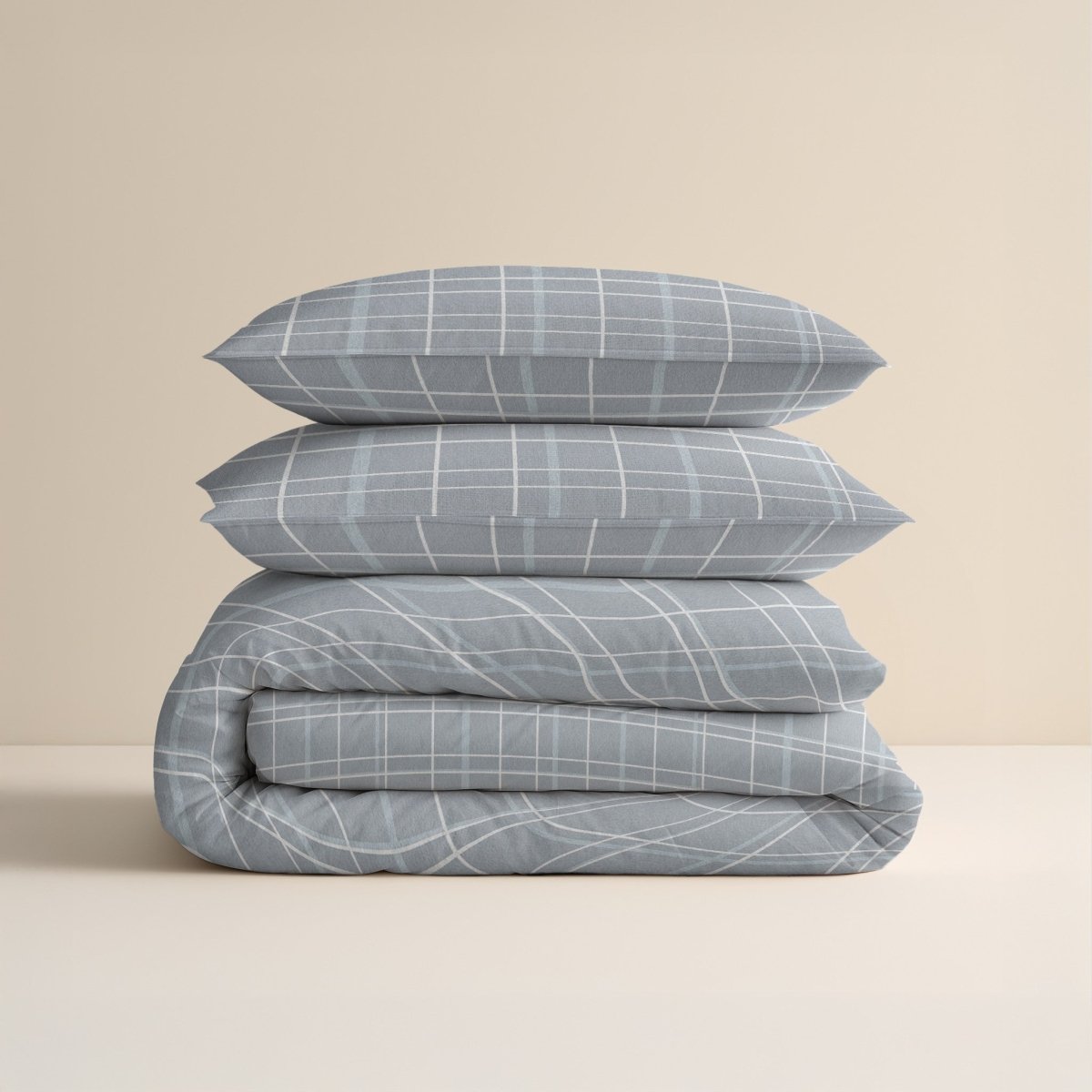 100% Brushed Cotton Duvet Cover Set Seva | Blue | King - 240cm (W) x 200cm (L) - The Bedding & Blankets Store