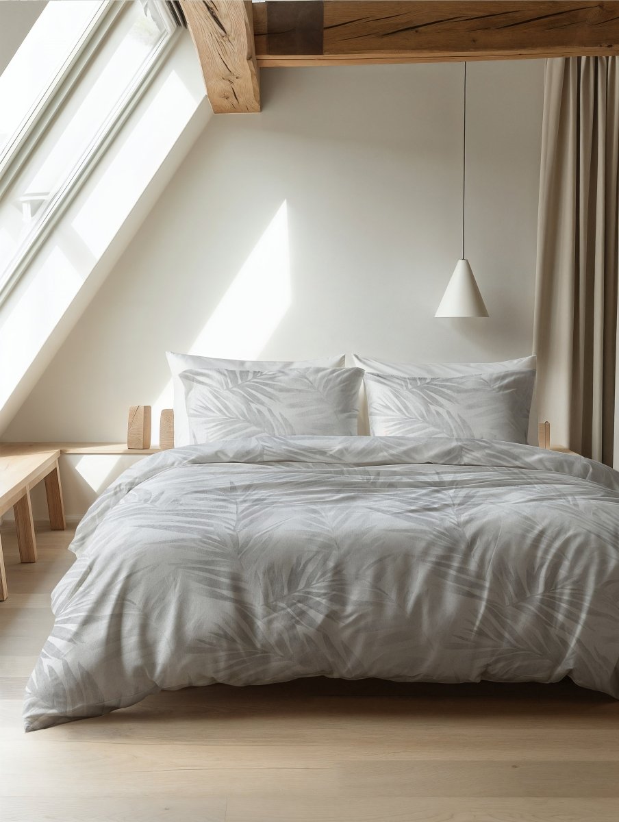 100% Brushed Cotton Duvet Cover Set Venza | Grey | King - 240cm (W) x 200cm (L) - The Bedding & Blankets Store