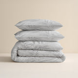 100% Brushed Cotton Duvet Cover Set Venza | Grey | King - 240cm (W) x 200cm (L) - The Bedding & Blankets Store
