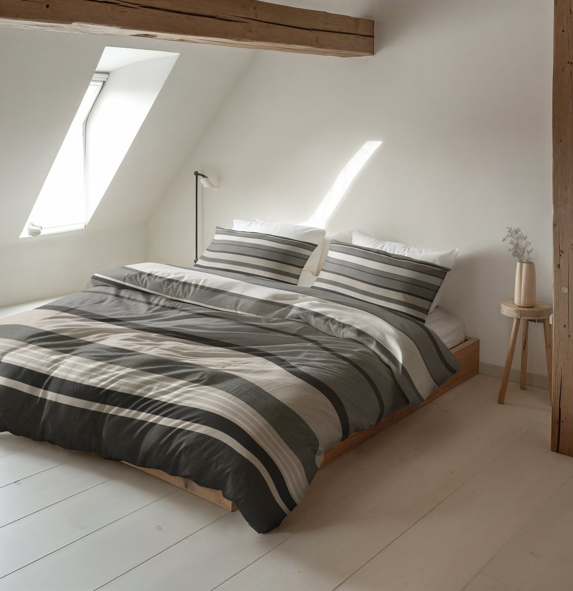100% Brushed Cotton Duvet Cover Set Zuma | Taupe | King - 240cm (W) x 200cm (L) - The Bedding & Blankets Store