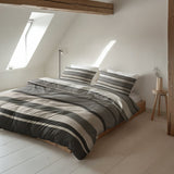 100% Brushed Cotton Duvet Cover Set Zuma | Taupe | King - 240cm (W) x 200cm (L) - The Bedding & Blankets Store