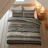100% Brushed Cotton Duvet Cover Set Zuma | Taupe | King - 240cm (W) x 200cm (L) - The Bedding & Blankets Store
