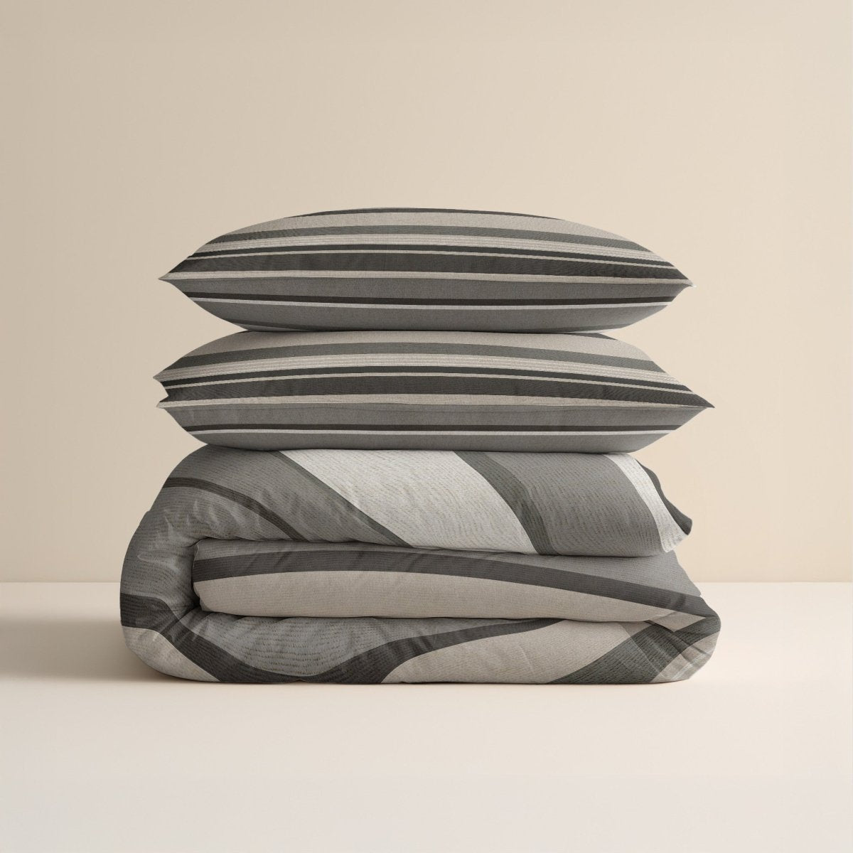 100% Brushed Cotton Duvet Cover Set Zuma | Taupe | King - 240cm (W) x 200cm (L) - The Bedding & Blankets Store