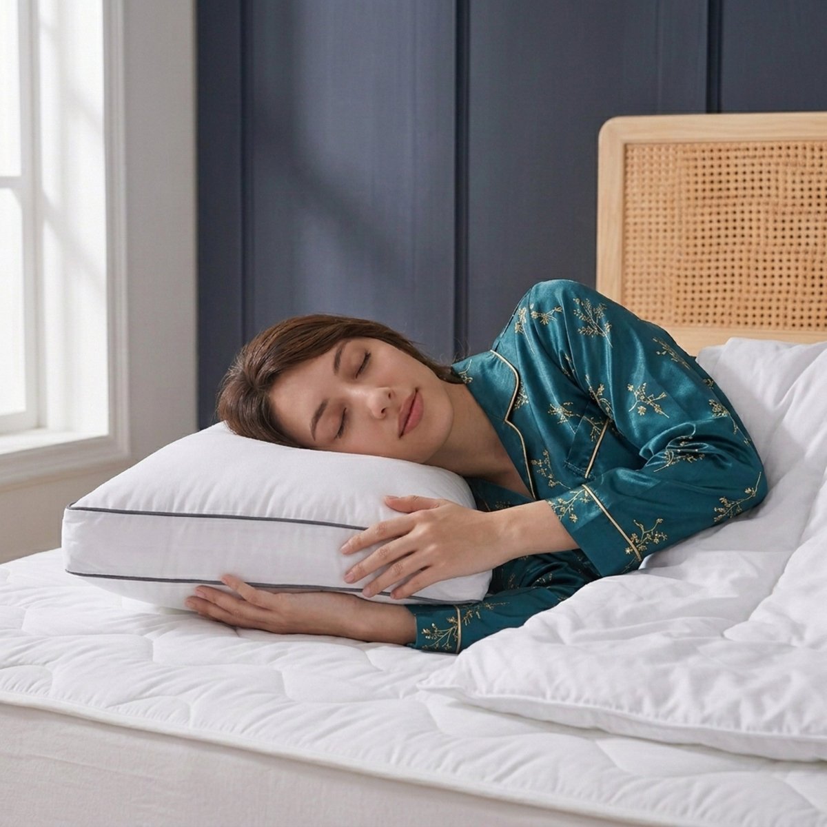 100% Cotton Box Pillow Pair | White | 50 x 60 x 10cm - The Bedding & Blankets Store