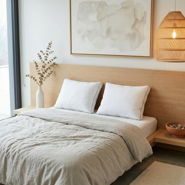 100% Cotton Box Pillow Pair | White | 50 x 60 x 10cm - The Bedding & Blankets Store