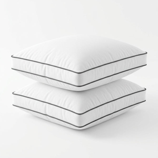 100% Cotton Box Pillow Pair | White | 50 x 60 x 10cm - The Bedding & Blankets Store