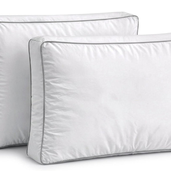 100% Cotton Box Pillow Pair | White | 50 x 60 x 10cm - The Bedding & Blankets Store