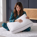 100% Cotton Box Pillow Pair | White | 50 x 60 x 10cm - The Bedding & Blankets Store