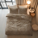100% Cotton Duvet Cover Set Amber | Beige/Brown | Double - 200cm (W) x 200/220cm (L) - The Bedding & Blankets Store
