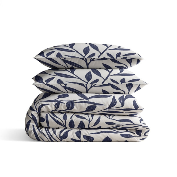 100% Cotton Duvet Cover Set Blue Willow | Blue | Double - 200cm (W) x 200/220cm (L) - The Bedding & Blankets Store
