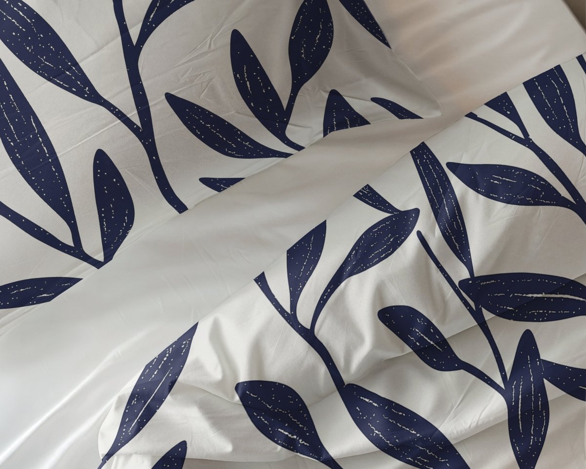 100% Cotton Duvet Cover Set Blue Willow | Blue | Double - 200cm (W) x 200/220cm (L) - The Bedding & Blankets Store