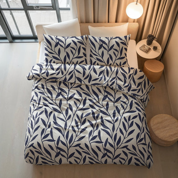 100% Cotton Duvet Cover Set Blue Willow | Blue | Double - 200cm (W) x 200/220cm (L) - The Bedding & Blankets Store