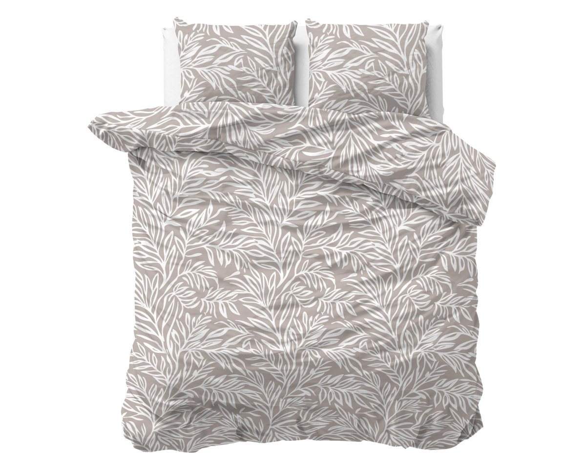 100% Cotton Duvet Cover Set Breeze | Taupe | King Long - 240cm (W) x 220cm (L) - The Bedding & Blankets Store