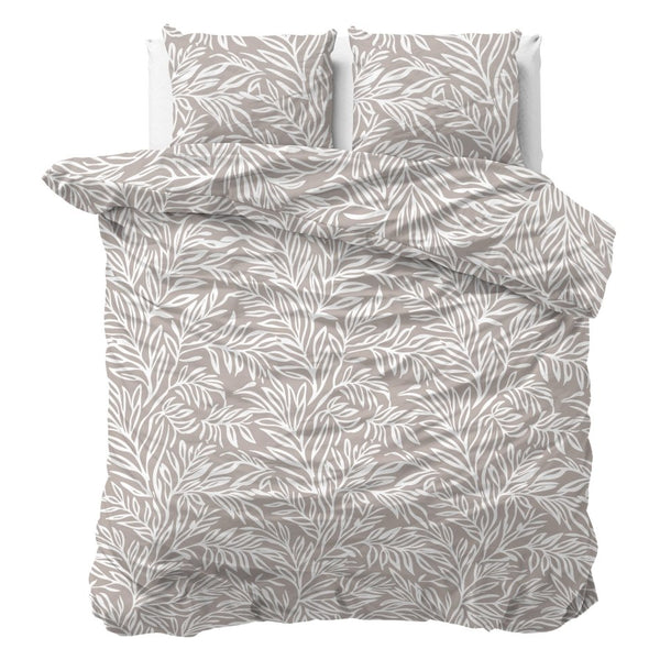 100% Cotton Duvet Cover Set Breeze | Taupe | King Long - 240cm (W) x 220cm (L) - The Bedding & Blankets Store