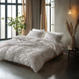 100% Cotton Duvet Cover Set Breeze | Taupe | King Long - 240cm (W) x 220cm (L) - The Bedding & Blankets Store