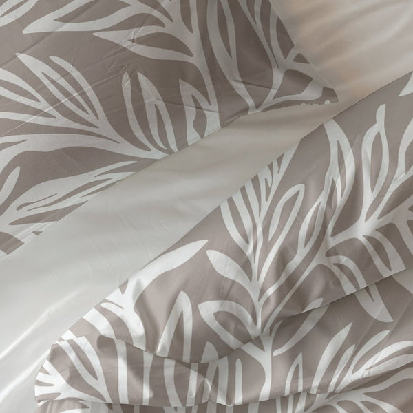 100% Cotton Duvet Cover Set Breeze | Taupe | King Long - 240cm (W) x 220cm (L) - The Bedding & Blankets Store