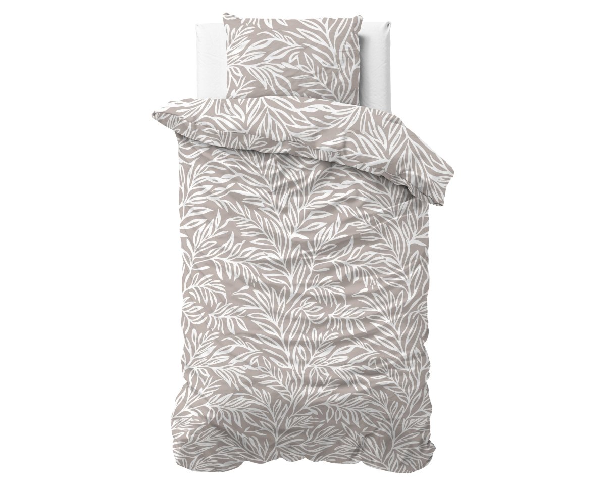 100% Cotton Duvet Cover Set Breeze | Taupe | King Long - 240cm (W) x 220cm (L) - The Bedding & Blankets Store