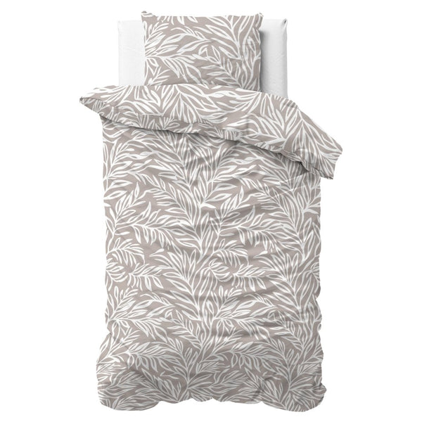 100% Cotton Duvet Cover Set Breeze | Taupe | King Long - 240cm (W) x 220cm (L) - The Bedding & Blankets Store