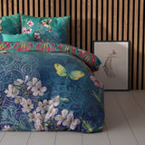 100% Cotton Duvet Cover Set Brenda | Blue | Single - 135cm (W) x 200cm (L) - The Bedding & Blankets Store