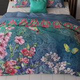100% Cotton Duvet Cover Set Brenda | Blue | Single - 135cm (W) x 200cm (L) - The Bedding & Blankets Store