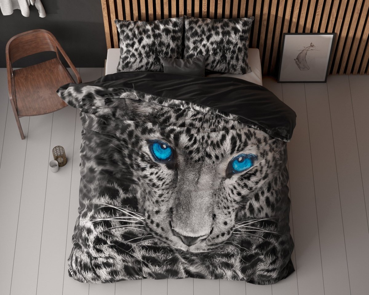 100% Cotton Duvet Cover Set Cheetah | Grey | Single - 135cm (W) x 200cm (L) - The Bedding & Blankets Store