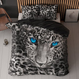 100% Cotton Duvet Cover Set Cheetah | Grey | Single - 135cm (W) x 200cm (L) - The Bedding & Blankets Store