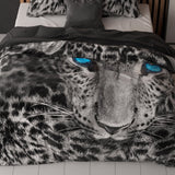 100% Cotton Duvet Cover Set Cheetah | Grey | Single - 135cm (W) x 200cm (L) - The Bedding & Blankets Store