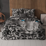 100% Cotton Duvet Cover Set Cheetah | Grey | Single - 135cm (W) x 200cm (L) - The Bedding & Blankets Store