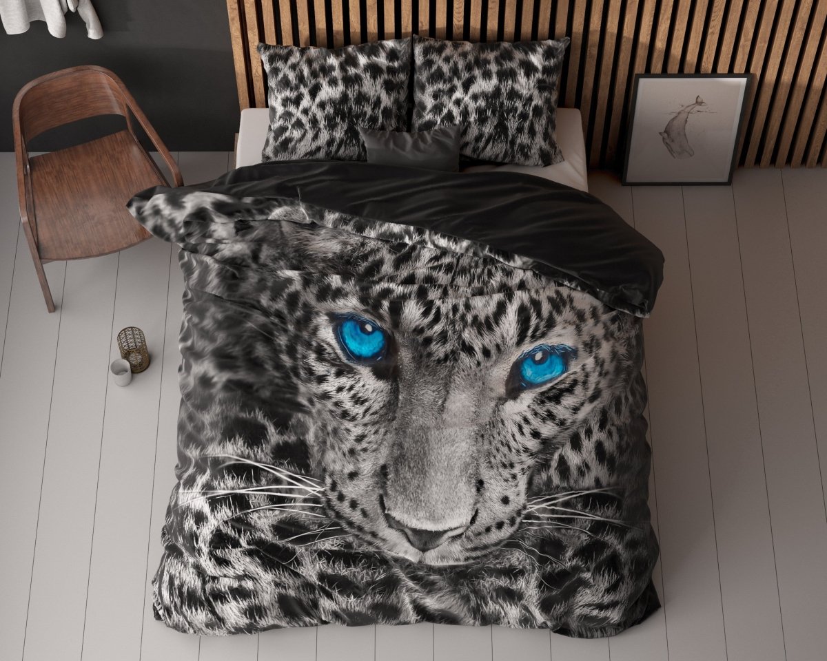 100% Cotton Duvet Cover Set Cheetah | Grey | Single - 135cm (W) x 200cm (L) - The Bedding & Blankets Store