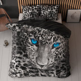 100% Cotton Duvet Cover Set Cheetah | Grey | Single - 135cm (W) x 200cm (L) - The Bedding & Blankets Store
