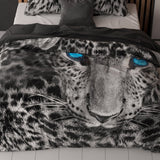 100% Cotton Duvet Cover Set Cheetah | Grey | Single - 135cm (W) x 200cm (L) - The Bedding & Blankets Store