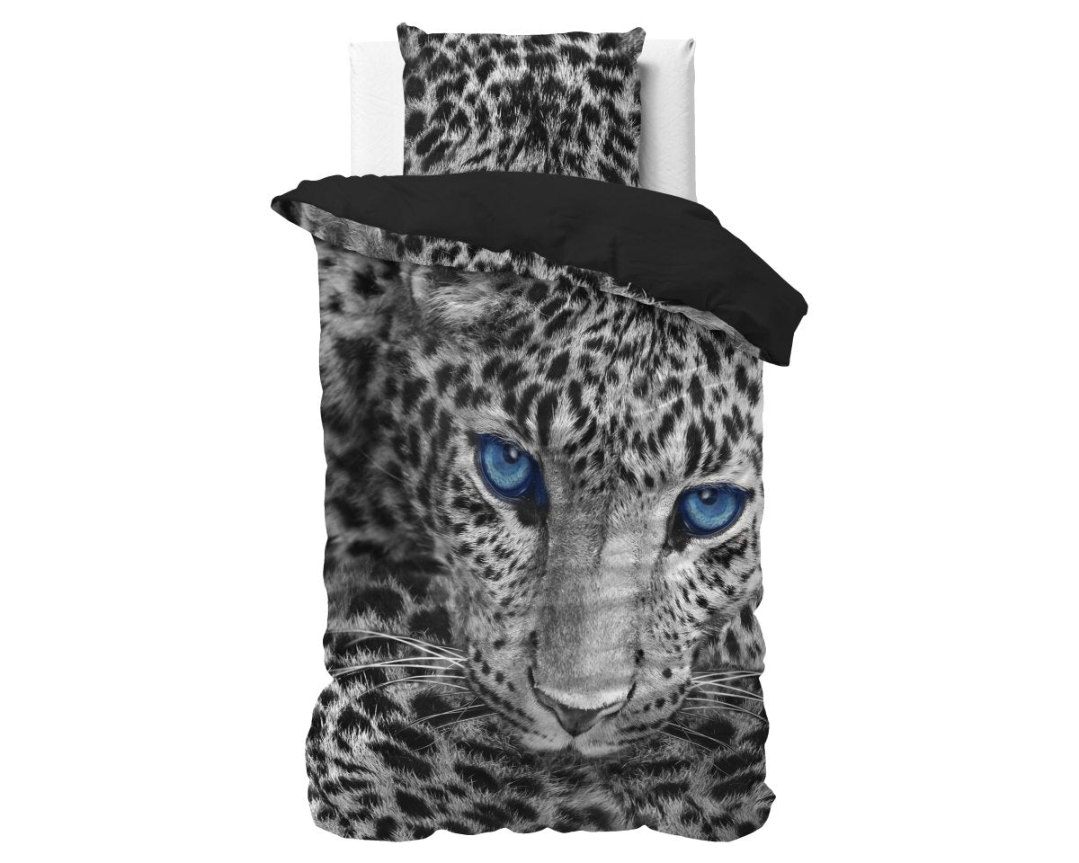 100% Cotton Duvet Cover Set Cheetah | Grey | Single - 135cm (W) x 200cm (L) - The Bedding & Blankets Store