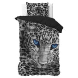 100% Cotton Duvet Cover Set Cheetah | Grey | Single - 135cm (W) x 200cm (L) - The Bedding & Blankets Store