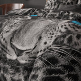 100% Cotton Duvet Cover Set Cheetah | Grey | Single - 135cm (W) x 200cm (L) - The Bedding & Blankets Store