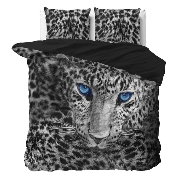 100% Cotton Duvet Cover Set Cheetah | Grey | Single - 135cm (W) x 200cm (L) - The Bedding & Blankets Store