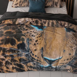 100% Cotton Duvet Cover Set Cheetah | Taupe | Single - 135cm (W) x 200cm (L) - The Bedding & Blankets Store