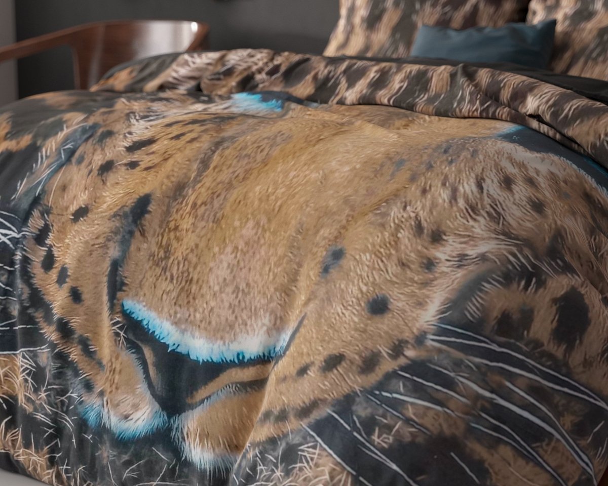 100% Cotton Duvet Cover Set Cheetah | Taupe | Single - 135cm (W) x 200cm (L) - The Bedding & Blankets Store