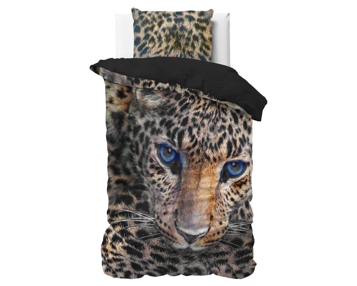 100% Cotton Duvet Cover Set Cheetah | Taupe | Single - 135cm (W) x 200cm (L) - The Bedding & Blankets Store
