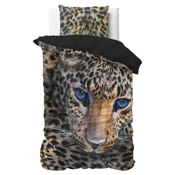 100% Cotton Duvet Cover Set Cheetah | Taupe | Single - 135cm (W) x 200cm (L) - The Bedding & Blankets Store