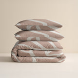 100% Cotton Duvet Cover Set Clay Contours | Peach Beige | Double - 200cm (W) x 200/220cm (L) - The Bedding & Blankets Store