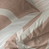 100% Cotton Duvet Cover Set Clay Contours | Peach Beige | Double - 200cm (W) x 200/220cm (L) - The Bedding & Blankets Store