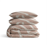 100% Cotton Duvet Cover Set Clay Contours | Peach Beige | Double - 200cm (W) x 200/220cm (L) - The Bedding & Blankets Store