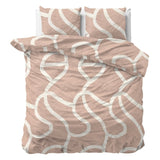 100% Cotton Duvet Cover Set Clay Contours | Peach Beige | Double - 200cm (W) x 200/220cm (L) - The Bedding & Blankets Store